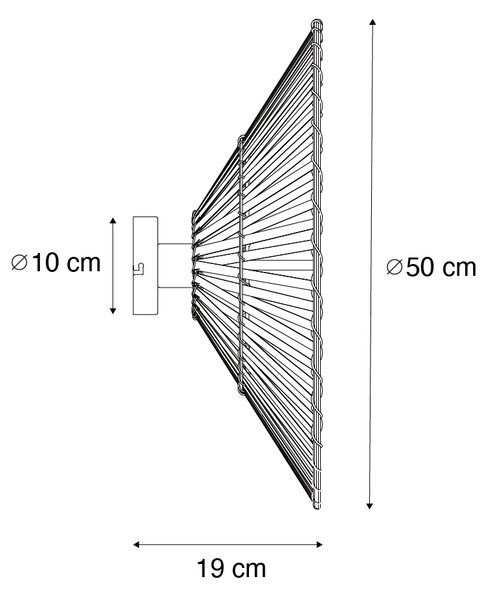 Applique da parete in bambù nero orientale - Pua
