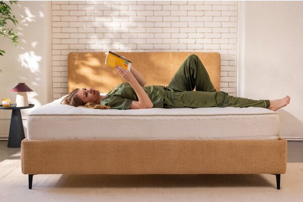 Letto matrimoniale imbottito color senape con rete inclusa 160x200 cm Noira Slim – Bonami Selection