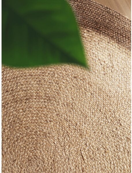 Tappeto rotondo greige in iuta reversibile e tessuto a mano ø 160 cm Jutta Greige – Hanse Home