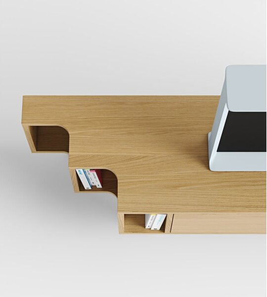 Mobile TV di colore naturale con effetto rovere 189x50x44 cm Shift – Woodman