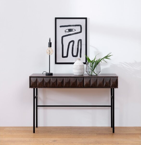 Consolle nera effetto rovere 39x117 cm Latina - Unique Furniture