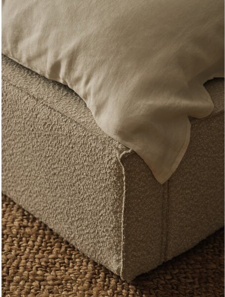 Letto matrimoniale imbottito color crema con contenitore e rete inclusi 140x200 cm Simon – Micadoni