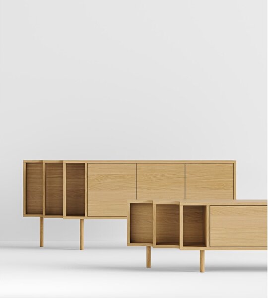 Mobile TV di colore naturale con effetto rovere 189x50x44 cm Shift – Woodman