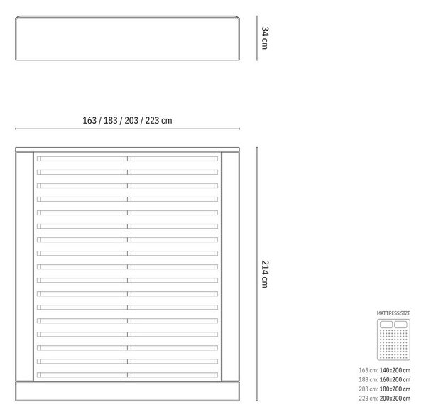 Letto matrimoniale imbottito color crema con contenitore e rete inclusi 180x200 cm Simon – Micadoni