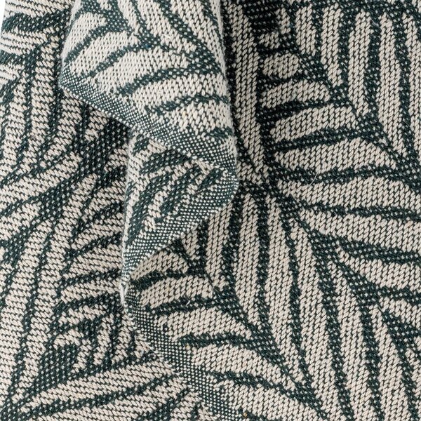 Coperta verde e beige in cotone riciclato 130x160 cm Ugento – Bloomingville