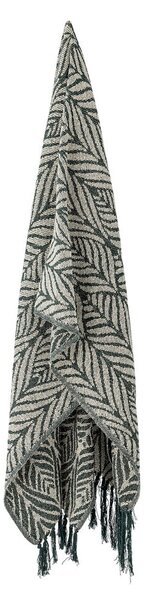 Coperta verde e beige in cotone riciclato 130x160 cm Ugento – Bloomingville