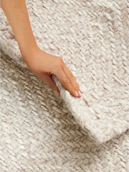 Passatoia color crema e avorio in misto lana tessuta a mano 80x200 cm Majoli – Elle Decoration