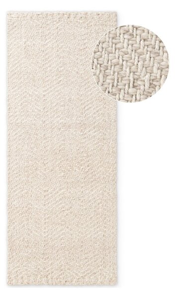 Passatoia color crema e avorio in misto lana tessuta a mano 80x200 cm Majoli – Elle Decoration