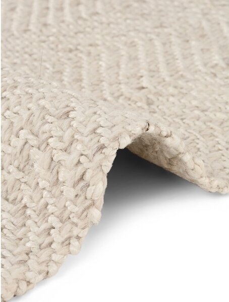 Passatoia color crema e avorio in misto lana tessuta a mano 80x200 cm Majoli – Elle Decoration