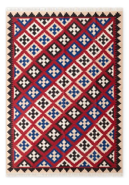 Tappeto rosso in lana reversibile/tessuto a mano 120x170 cm Kamal Rami – Nouristan