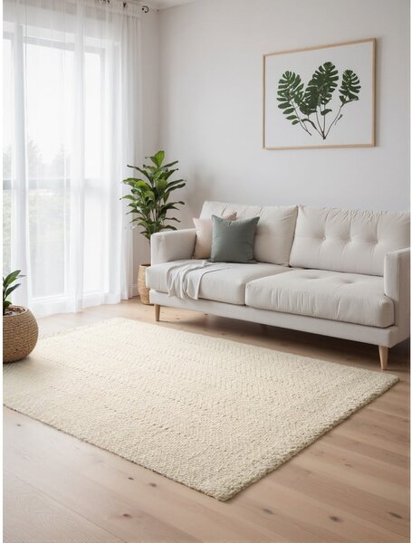 Tappeto color crema e avorio in misto lana tessuto a mano 200x290 cm Majoli – Elle Decoration