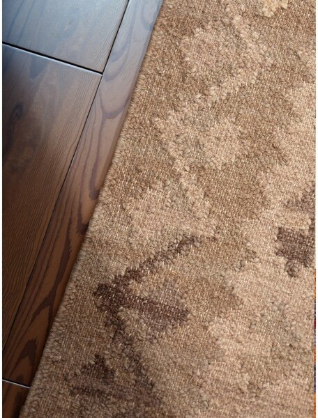 Tappeto azzurro/beige in lana reversibile/tessuto a mano 160x230 cm Kamal Dune – Nouristan