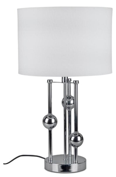 Lampada da tavolo 3 sfere con base rotonda H. 52 cm metallo argento Formano WA
