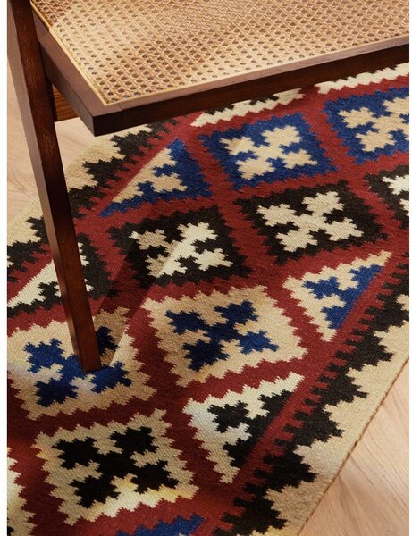 Passatoia rossa in lana reversibile/tessuta a mano 60x190 cm Kamal Rami – Nouristan