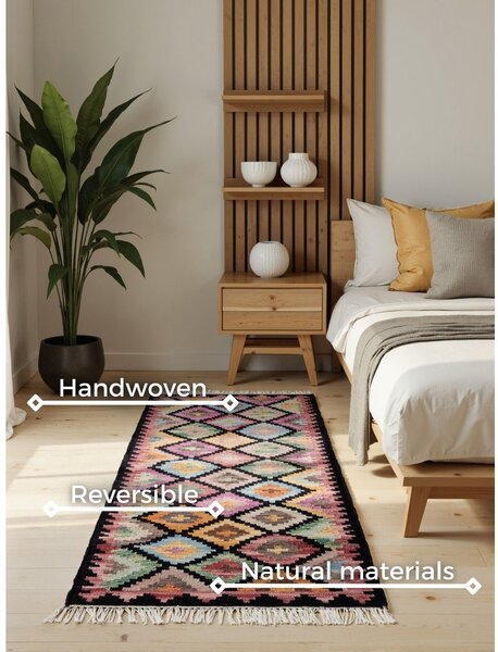 Passatoia in lana reversibile/tessuta a mano 60x190 cm Kamal Zara – Nouristan