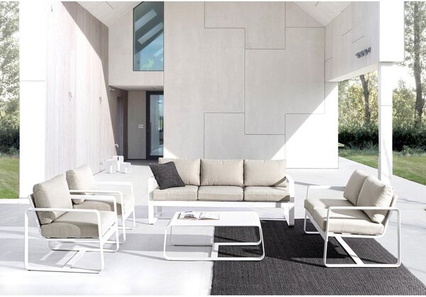 Divano da giardino bianco in alluminio Merrigan – Bizzotto