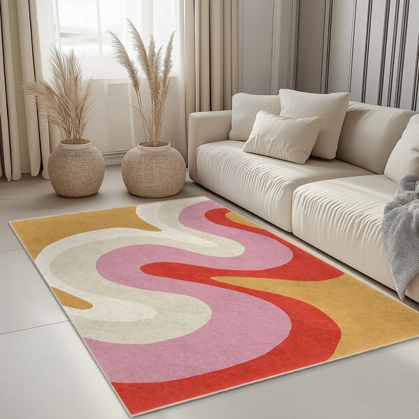 Tappeto giallo e rosa lavabile 160x230 cm Raspberry Creamsicle – Mila Home