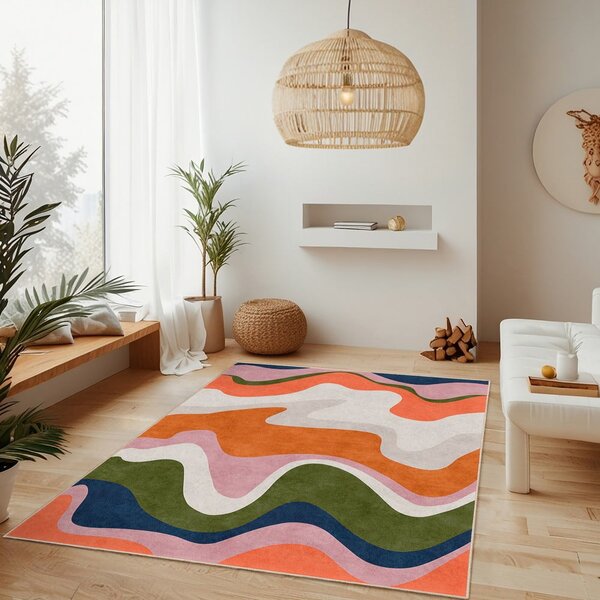 Tappeto arancione lavabile 160x230 cm Squiggly Orange – Mila Home