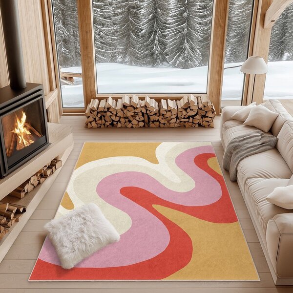 Tappeto giallo e rosa lavabile 160x230 cm Raspberry Creamsicle – Mila Home