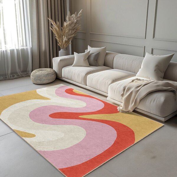 Tappeto giallo e rosa lavabile 160x230 cm Raspberry Creamsicle – Mila Home