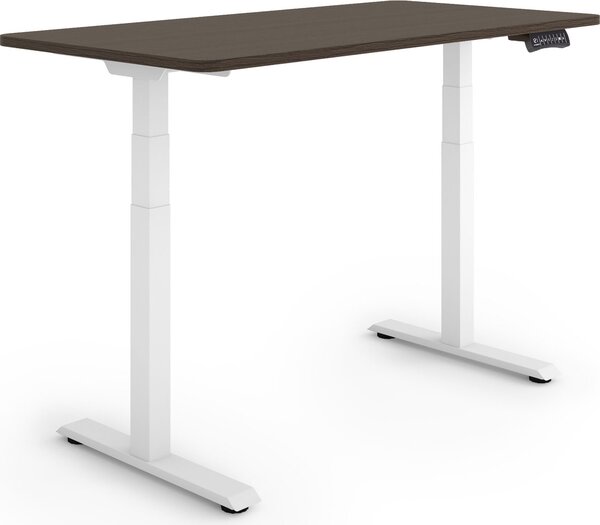ESMART Germany EZX-132WE 120x60cm Decorazione ebano Scrivania ergonomica in piedi/seduta Regolabile elettricamente in altezza in modo continuo 60,5-125,5 cm 3 x memoria Ricordo attività Montaggio rapido