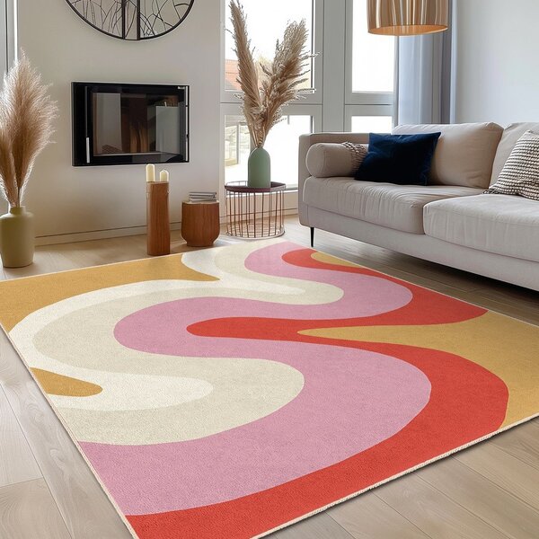 Tappeto giallo e rosa lavabile 160x230 cm Raspberry Creamsicle – Mila Home
