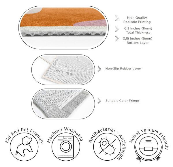 Tappeto arancione lavabile 160x230 cm Squiggly Orange – Mila Home