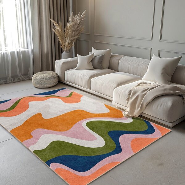 Tappeto arancione lavabile 160x230 cm Squiggly Orange – Mila Home