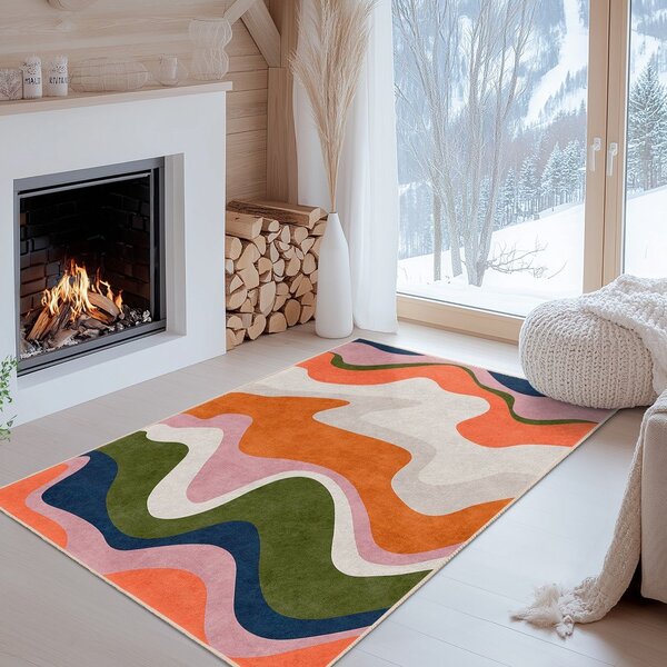 Tappeto arancione lavabile 160x230 cm Squiggly Orange – Mila Home