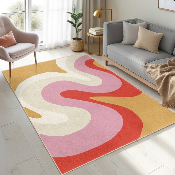 Tappeto giallo e rosa lavabile 160x230 cm Raspberry Creamsicle – Mila Home