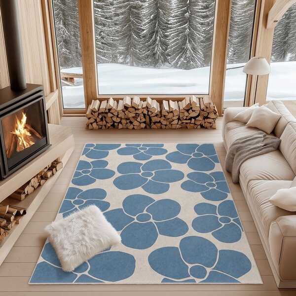 Passatoia blu lavabile 80x200 cm Blue Meadow – Mila Home