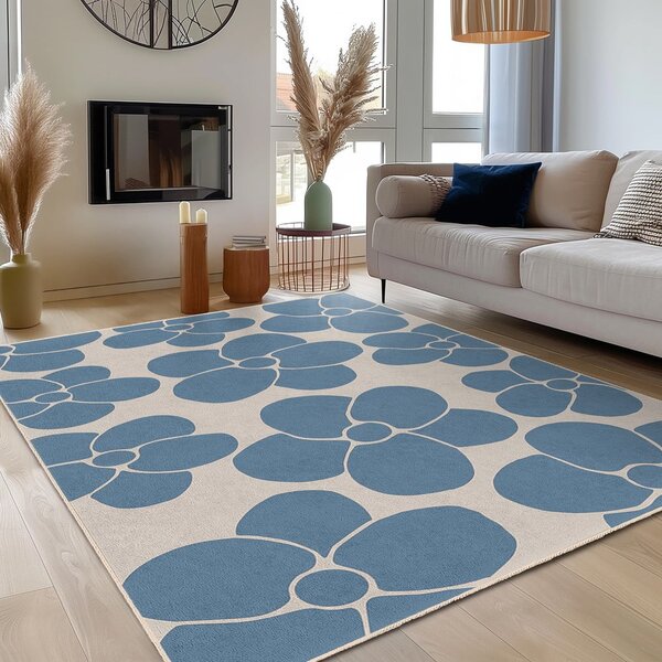 Passatoia blu lavabile 80x200 cm Blue Meadow – Mila Home