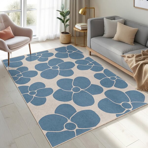 Passatoia blu lavabile 80x200 cm Blue Meadow – Mila Home