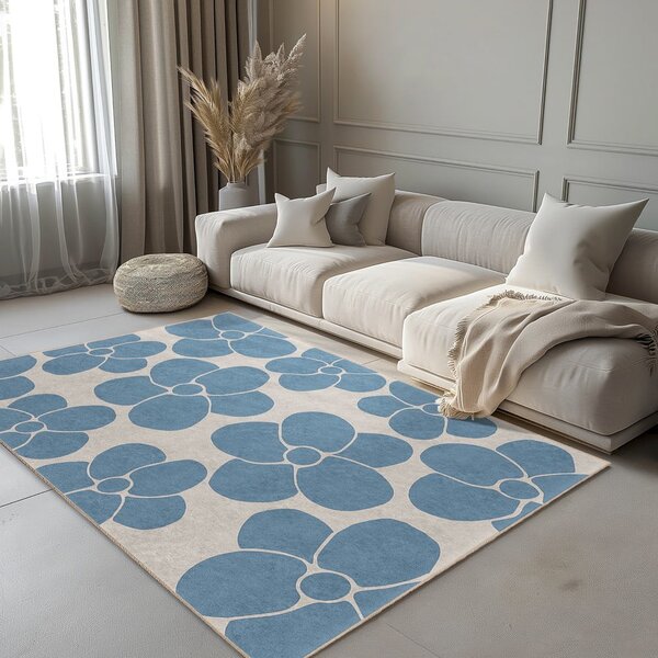 Passatoia blu lavabile 80x200 cm Blue Meadow – Mila Home