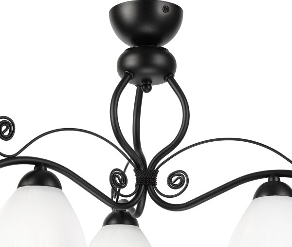 Lampadario a plafone RETRO 3xE27/60W/230V nero/bianco