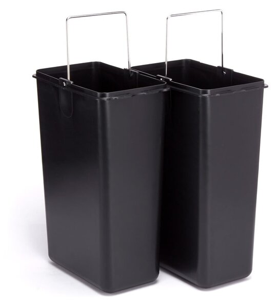 Cestino per la spazzatura 2x8 l color argento opaco in acciaio per raccolta differenziata/con pedale Tri Selectif – MSV
