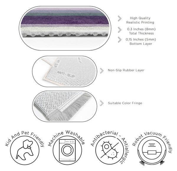 Tappeto viola lavabile 160x230 cm Purple Rain – Mila Home