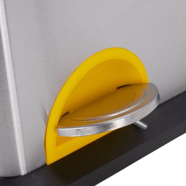 Cestino per la spazzatura 2x8 l color argento opaco in acciaio per raccolta differenziata/con pedale Tri Selectif – MSV