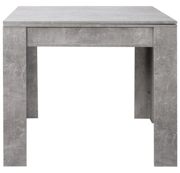 Tavolo da Pranzo Quadrato Allungabile a Libro 90-180x90x74 cm in Legno Effetto Cemento