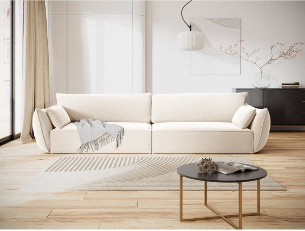Divano beige con rivestimento in velluto 248 cm Vanda – Mazzini Sofas