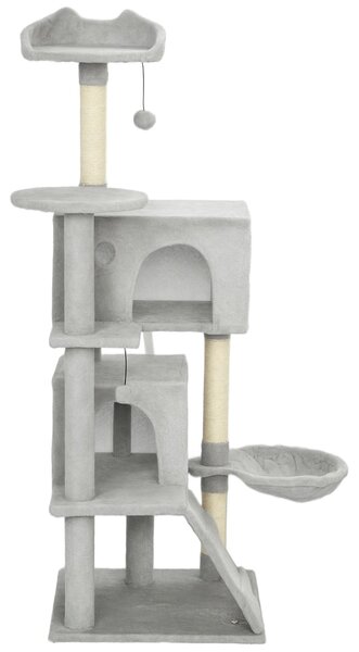 Tyrannus PawHut, tiragraffi alto 140 cm con tane, cestino, amaca e 2 palline