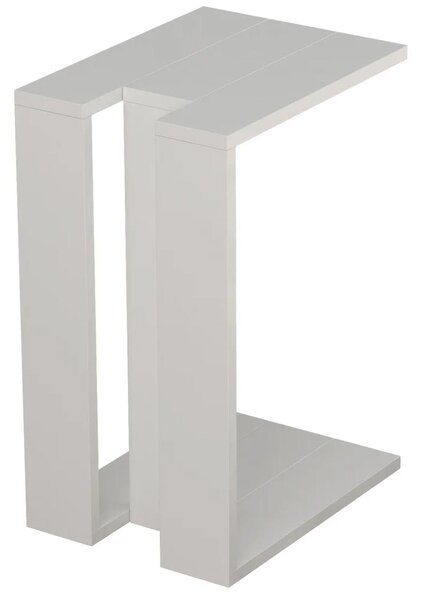 Tavolino da Caffè per Soggiorno 57x40x30 cm Laterale Divano in Legno MDF Bianco
