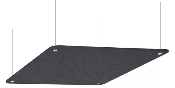 Pannello Fonoassorbente da Soffitto con Kit di 4 Cavetti 70x70 cm Finitura Antracite