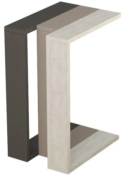 Tavolino da Soggiorno 30x40x57 cm Laterale Divano in Legno Bianco Antico Tortora Antracite