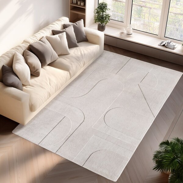Tappeto color crema lavabile 80x150 cm Pompei 1614 – Ayyildiz Carpets