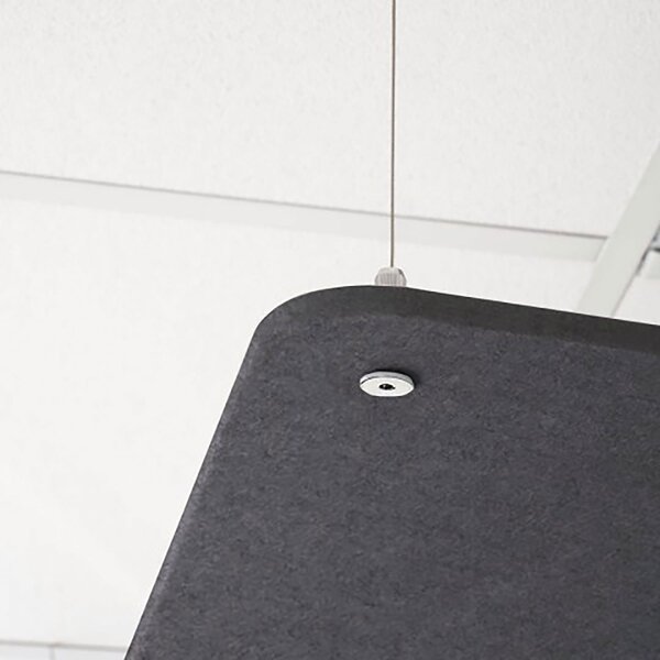 Pannello Fonoassorbente da Soffitto con Kit di 4 Cavetti 70x70 cm Finitura Antracite