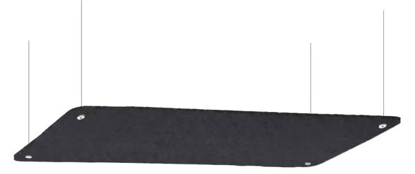 Pannello Fonoassorbente da Soffitto con Kit di 4 Cavetti 150x50 cm Finitura Antracite