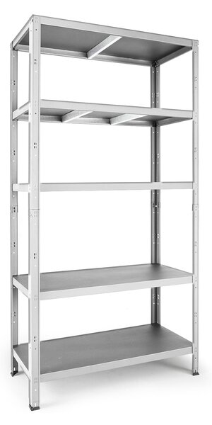 Scaffale a Incastro RAKO 100x40x187 cm 5 Ripiani Portata 80 kg in Metallo Zincato