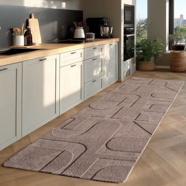 Passatoia beige lavabile 80x250 cm Pompei 1614 – Ayyildiz Carpets