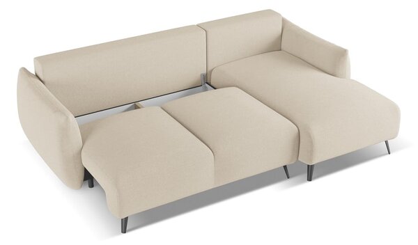 Divano angolare beige (con penisola a destra) Malie – Makamii